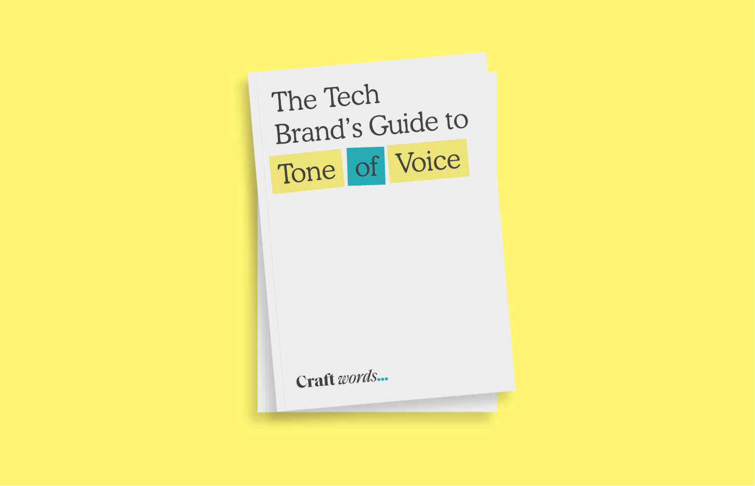 Mockup visual for 'The Tech Brand's Guide to Tone of Voice'